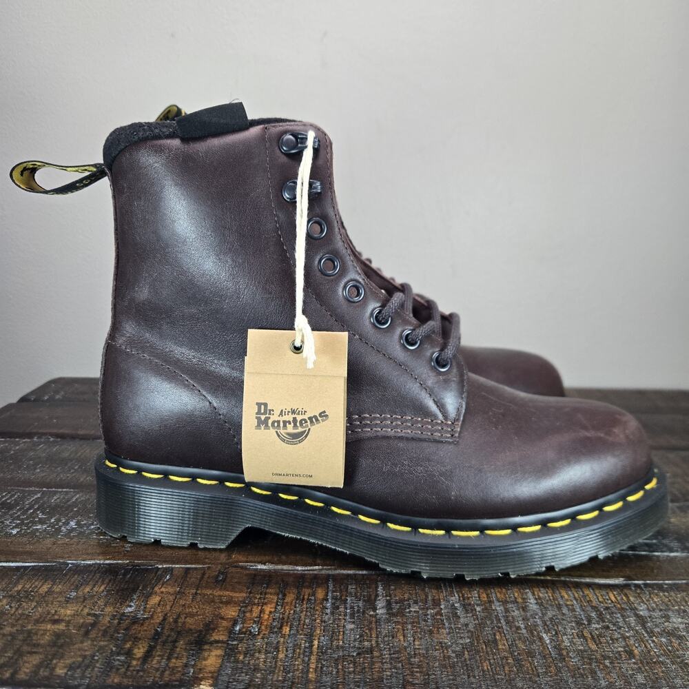 NEW Dr Martens 1460 Pascal Mens Size 9 Warmwair Leather Ankle Boot Brown Lace Up